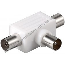 Goobay Koax T-Adapter dupla koax aljzat koax dug� m�anyagb�l