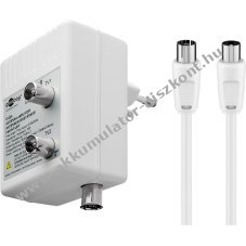 Goobay antenneler�s�t� 2 kimenettel 15-30dB k�bel TV �s r�di� v�telhez