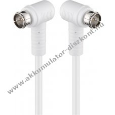 Goobay 2,5m 80dB dupla �rny�kolt SAT antennak�bel der�ksz�g� F csatlakoz�kkal