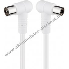 Goobay Antennak�bel 1,5m 90 fokos Koax csatlakoz� dupla �rny�kol�s