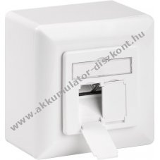 Goobay CAT-6A univerz�lis h�l�zati aljzat 2x RJ45 csatlakoz�val feh�r
