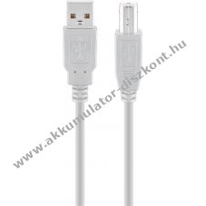 Goobay USB-A USB-B k�bel 3m USB 2.0 480 Mbit/s 0,5A 2,5W sz�rke