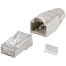 Goobay RJ45 CAT 5e STP �rny�kolt h�l�zati csatlakoz� sz�rke