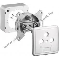 Goobay 3 lyuk� antennacsatlakoz� aljzat fed�llel �s kerettel DC �tvezet�ssel