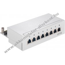 Goobay CAT 5e 8 Port mini asztali patch panel �rny�kolt f�m h�zban
