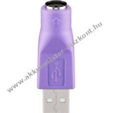Goobay USB-A-PS2 adapter 0,5W 0,1A USB-A csatlakoz� Mini-DIN-6 aljzat