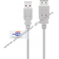 Goobay USB-A hosszabb�t� k�bel 1,8m USB 2.0 480 Mbit/s sz�rke