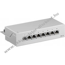 Goobay CAT 6 Mini asztali patch panel 8 portos STP sz�rke