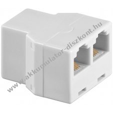 Goobay ISDN-T-Adapter RJ12 aljzat 2x RJ12 RJ225 aljzattal feh�r