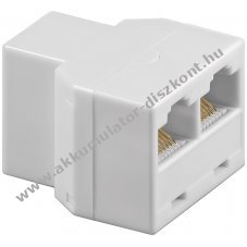 Goobay ISDN-T-Adapter RJ45 aljzat 1x > 2x RJ45 aljzat feh�r