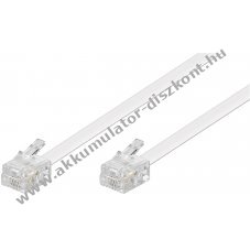 Goobay telefonk�bel RJ11 csatlakoz�kkal 3m feh�r CCA vezet�