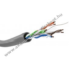 Goobay CAT 6 h�l�zati k�bel U/UTP 100m sz�rke PVC k�peny
