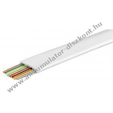 Goobay 8-eres telefon lapos k�bel 100m tekercs AWG 28 CCA feh�r