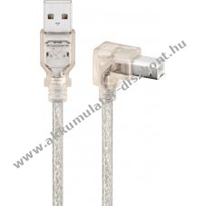 Goobay USB-A-USB-B 90 fokos k�bel 0,5m USB 2.0