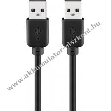 Goobay USB-A-K�bel 3m USB 2.0 480 Mbit/s 0,5 A 2,5 W fekete
