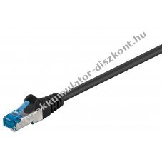 Goobay CAT 6A Patchk�bel S/FTP 0,5m fekete LSZH k�bel