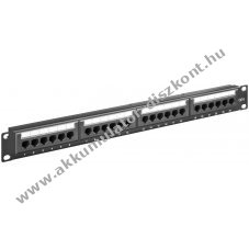 Goobay CAT 6 19 h�velykes 24 portos UTP patch panel fekete