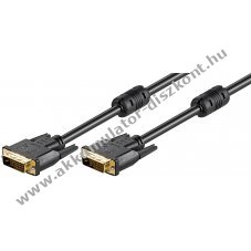 Goobay DVI-D Full HD k�bel Dual Link 15m aranyozott csatlakoz�val