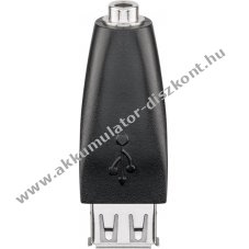 Goobay USB 2.0 USB-A aljzat 3,5mm sztere� jack adapter fekete