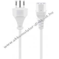 Goobay h�l�zati k�bel 2m feh�r Sv�jci dug� C13 aljzat