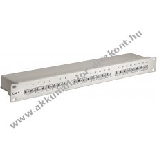 Goobay CAT 6 19 h�velykes 24 portos STP patch panel sz�rke