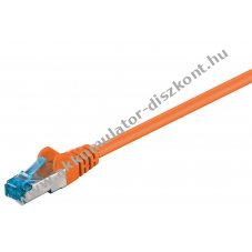 Goobay CAT 6A patchk�bel S/FTP 0,25m narancs LSZH