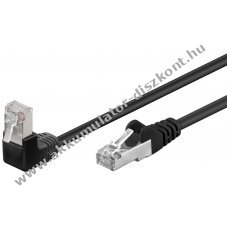 Goobay CAT 5e h�l�zati k�bel 1x 90� csatlakoz� F/UTP 1x RJ45 90� fekete