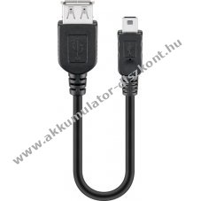 Goobay USB 2.0 USB-A Mini-B adapter 0,2m fekete