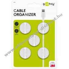 Goobay k�belrendez� 1 ny�l�sos feh�r 5db/csomag