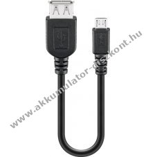 Goobay USB-A Micro-B adapter k�bel 0,2m USB 2.0 480 Mbit/s fekete