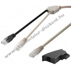 Goobay DSL Y eloszt� adapter RJ45 �s TAE csatlakoz�val k�belk�szlet
