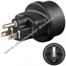 Goobay utaz� adapter Eur�pa USA Jap�n csatlakoz�hoz fekete