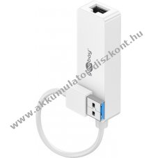 Goobay USB-A Ethernet adapter feh�r RJ45 csatlakoz�val PC h�l�zathoz