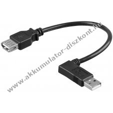 Goobay USB-A hosszabb�t� 90� 0,15m fekete USB 2.0 480 Mbit/s 0,5 A