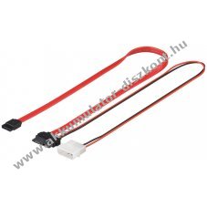 Goobay HDD SATA SlimLine k�bel 1,5Gbit/s 3Gbit/s 2in1 SATA Slimline csatlakoz� SATA L-t�pus