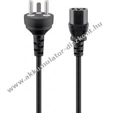 Goobay Kaltger�tek�bel D�nia Typ K 2m fekete 3x0,75 mm2 C13 csatlakoz�val