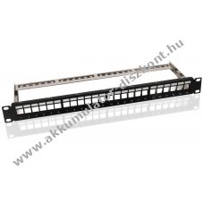 Goobay 19 h�velykes STP Keystone patchpanel 24 port 1 HE f�ldel�k�bel n�lk�l