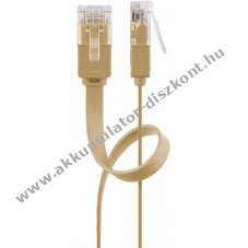 Goobay CAT6 lapos patchk�bel U/UTP 2xRJ45 vil�gosbarna