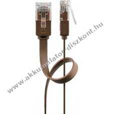 Goobay CAT 6 lapos U/UTP h�l�zati k�bel 1m barna