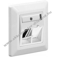 Goobay 2db/csomag be�p�thet� keret 2x RJ45 Snap-In modulhoz feh�r