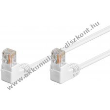 Goobay CAT 5e patchk�bel 2x 90� csatlakoz� U/UTP feh�r CCA 2x RJ45 90�