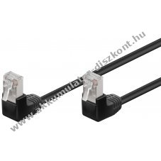 Goobay CAT 5e patchk�bel 2x 90� hajl�tott F/UTP 2x RJ45 8P8C fekete