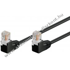 Goobay CAT 5e patchk�bel 2x 90� csatlakoz� U/UTP fekete CCA 2x RJ45 90�