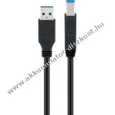 Goobay USB-A USB-B k�bel 5m USB 3.0 15W 3A 5 Gbit/s fekete