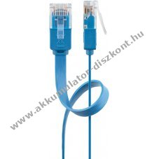 Goobay CAT 6 lapos patchk�bel U/UTP 1m k�k