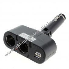OTB aut�s szivargy�jt� eloszt� 2x 12V aljzat + 2x USB LED 3A/0,85A