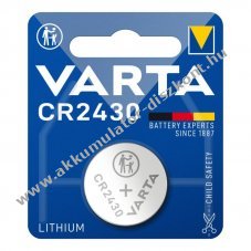 Varta CR2430 6430 gombelem 3V 290mAh Li/MnO2