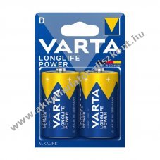 Varta Longlife Power D (g�li�t) 4920 1,5V 2db csomag Alk�li-Mang�n