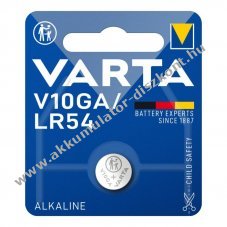 Varta V10GA 4274 AG10 1,5V 70mAh alk�li gombelem