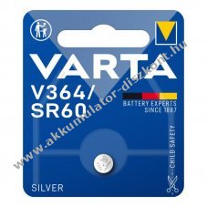 Varta V364 SR621SW SR60 �raelem 1,55V 20mAh ez�st-oxid